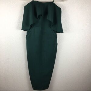 Chelsea28 Forest Green Strapless Lined Pockets Dress - Size 2
